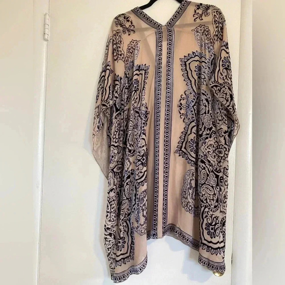 Hale Bob Silk Cut Velvet Caftan Sz XS to S - Picture 5 of 9